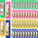 Liliful 100 Pcs Kids Harmonica for Boys Girls Musical Instrument Toy Lightweight and Easy to Carry, Key of C for Beginners for School Teaching Early Childhood Enlightenment Performance, 4 Colors