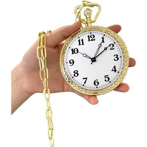Honcloud 3.7 Inches Diameter Gold Prop Pocket Watch for Red Halloween Cosplay Party(NO Function) Honcloud 3.7 Inches Diameter Gold Prop Pocket Watch for Red Halloween Cosplay Party(NO Function)
