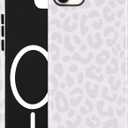 Jusy Compatible with MagSafe Leopard Print Phone Case for iPhone 7/8/SE, Trendy Luxury Magnetic Soft TPU and Hard PC Protective Phone Cover for Women Girls - Gray Leopard