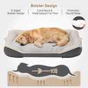 Orthopedic Crate Dog Bed - Waterproof PU Dual-Surface Pet Bed, Comfort Dogs Couch Sofa with Washable Removable Cover,Large Size for Dogs & Crate Use, 47.2''