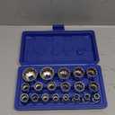 19 Pcs Spline Socket Set Metric, 12 Point Socket Set 1/2" Drive, 8-32mm Cr-V Spline Socket with Case