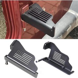Front Foot Pegs for 1997-2006 Jeep Wrangler TJ Exterior Door Hinge Steel Rest Pedals Doors Off Foot Peg Accessories 1 Pair Black with US Flag