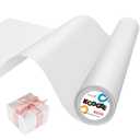 Koogel White Wrapping Paper Roll, 15" x 450"(38') Solid Color Gift Wrapping Paper for Packing Gift Wrap Parcel Wall Art Crafts Floor Covering, Set of 2