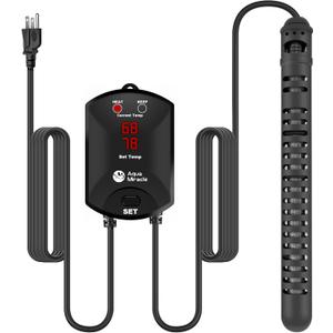 AquaMiracle Aquarium Heater Fish Tank Heater 300W with Dry-Run/Overheating Protection and Memory Function, External Thermostat with LED Digital Display, for Tanks 40-75 Gallons