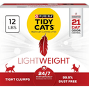 Purina Tidy Cats Lightweight, Low Dust, Clumping Cat Litter Odor Control 24/7 Performance Multi Cat Litter 12 lbs.r 