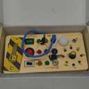 Montessori Wooden Busy Board with 8 LED Light switches, Sensory Toys Light Switch Travel Toys for 1+ Year Old Baby and Toddler