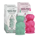 Legendairy Milk Honey Bear Straw Cup Silicone for Babies (Green/Raspberry), 8 oz. Dishwasher Safe Baby Straw Cup, Food Grade Silicone, Honeybear Sippy Cup for Ages 4+ Months (Pack of 2)