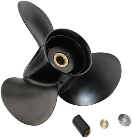 MARKGOO Propeller 765183 for OMC Johnson Evinrude V4 Outboard 40-140 HP Boat Motor Engine Parts 3 Blade Aluminum Prop 13.25X17 Pitch RH 13 Spline Tooth with Hub Kit 0765183