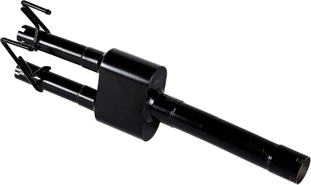 409 Stainless Steel Two Chamber Exhaust Muffler Kit, 3''Inlet/2.25'' Outlet,Direct Fit Exhaust 2009-2018 Ram 1500 (12"-body-black)