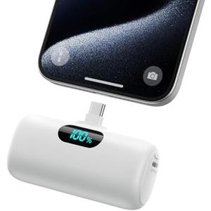 Neokinds Mini Portable Charger USB C Power Bank, Upgraded 5000mAh PD Fast Charging Battery Pack Built-in USB-C Connector,LCD Display,Compatible with iPhone 15,15 Plus,15 Pro/ Max,iPad Pro/Air Android Phone etc