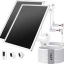 2 Pack Solar Panel for Ring Camera, 6W Solar Charger with USB-C & Barrel Plug for Ring Stick Up Pro/Plus & Spotlight Cam Battery Series, Waterproof, 16ft Cable (White)