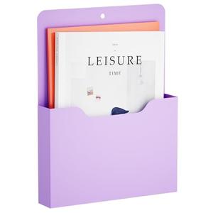 Marbrasse Magnetic File Holder - Magnetic Paper Holder, Pocket Organizer Office Supplies Storage Mail Organizer for Notebooks,Planners,Letter (Purple)