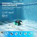 Pool Vacuum,YOPOOL Cordless Robotic Pool Cleaner, Dual-Layer Filtration,Powerful Obstacle Crossing, Enhanced Edge & Corner Cleaning,100-Min for Above-Ground & Flat-Bottom Pools to 860 Sq.Ft (Green)