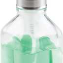 M
Design Square Glass Refillable Foaming Soap Dispenser Pump Bottle for Bathroom Vanity Countertop and Sink, Vintage-Inspired, Compact Container Design - Emba Collection, Clear/Brushed Chrome