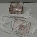 Pink Glass Candy Dish with Lid,Embossed Covered Glass Candy Jar Dishes with Lids,Decorative Candy Dish Jar for Office Desk(Pink)