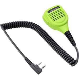Commountain Heavy Speaker Mic Compatible for Baofeng Radios BF-F8HP UV-82HP UV-5R UV82 UV82C UV5R5 UV5RA UV5RE UV5X3 and Kenwood BTECH Retevis Samcom Radios, Walkie Talkie Microphone (Green)