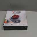 Taylor Digital Kitchen Scale with Glass Platform, Tare Button, and Plastic Body Weighs up to 11 Pounds Capacity, Silver