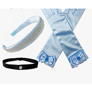 Princess Cinderella Dress up Accessories Cinderella Headband Choker Gloves Halloween Christmas Party Favors for Girls