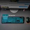 Backlit Large Print Wireless Keyboard and Mouse Combo, 2.4G Full Size Keyboards with Light Up Large Keys, Oversize Letters Keys Easy to See and Type, Quiet Keyboard Mouse for Windows, Laptop, PC