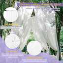 4 Panel White Ceiling Drapes for Wedding Cheesecloth Ceiling Drapes Wedding Arch Draping Fabric Sheer Curtains Voile Drapery Draping Wedding Decorations for Party Ceremony Stage Tent (5ftx30ft)