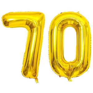 Gold Number Balloons Birthday Balloons - Giant Gold Number 70 Balloon 40 inch, Numbers Balloon 10th Birthday Decorations, Gold Party Supplies for Women Men