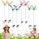 Jongdari 8pcs Dragonfly Hat Clip Realistic Fake Dragonflies Clip-On Garden Outdoor Decor Stakes Plastic Dragon Fly Clips Plant Decorations for Pot
