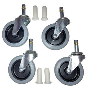 3" (3ARM61) Mop Bucket Replacement Stem Caster Wheels, Set of 4 - Polyurethane Wheels
