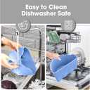 Silicone Slow Cooker Liners Compatible With Crock Pot 6-8 QT,Slow Cooker Divider Allows Cooking Two Different Meals At Once Time, Reusable Silicone Divider Insert, Dishwasher Safe, BPA Free. (blue)