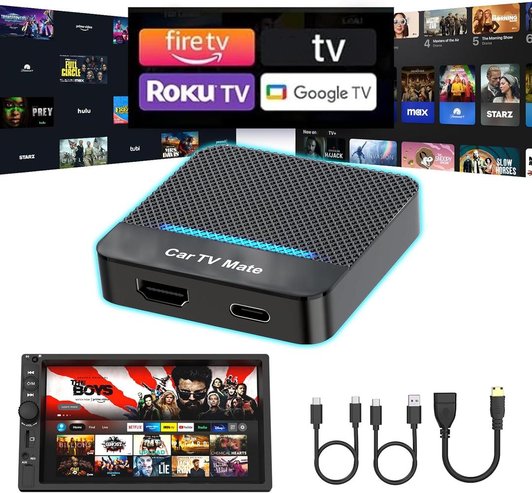Car TV Mate Pro & Wireless CarPlay HDMI Multimedia Adapter for OEM Wired CarPlay Cars, Fire TV Stick Converter for Screen Throwers/Game Machine/Set-top Box, CarPlay TV Adapter for Phone&HDMI