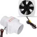 GOTOTOP Ventilation Fan 4In In Line Marine Bilge Air Blower Mute Strong Ventilation Fan for Yacht 12V 4in