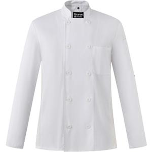 Ubon Men's Chef Coat Jacket with Side Vents, M