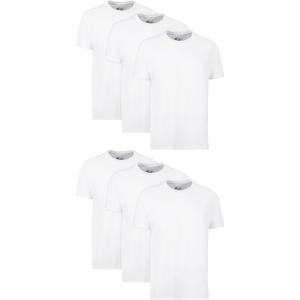 Hanes Men's Cotton, Moisture-Wicking Crew Tee Undershirts, Multi-Packs (Medium, White - 6 Pack)