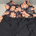 Yonique Women's Plus Size Tankini Swimsuits with Shorts Two Piece Bathing Suits Ruffle Swimsuits Tummy Control Swimwear (Orange Floral) 18W 