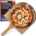KitchenStar 16-Inch Acacia Wood Pizza Peel Extra Large Wooden Cutting & Serving Board with Handle Natural Oil Finish Ideal Pizza Oven Accessory for Easy Sliding & Prep