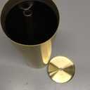 Gold Toilet Brush and Holder Set - Brushed Stainless Steel Gold Toilet Bowl Brush and Holder with Replacable Head, Removable Inner Bowl, and Splash Protection - Dense Bristles for Through Cleaning