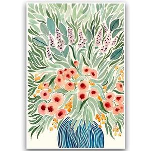 Vintage Gold Framed Wall Art - Boho Floral Canvas Art Prints Botanical Paintings French Wall Decor Pictures Watercolor Artwork for Living Room, Bedroom, Kitchen, Bathroom 16x24in