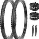 2-Pack Mountain Bike Tires & Tubes Set: 26/27.5/29-Inch Puncture-Protection MTB Tires with Heavy-Duty Butyl Inner Tubes & Tire Levers for Off-Road Cycling