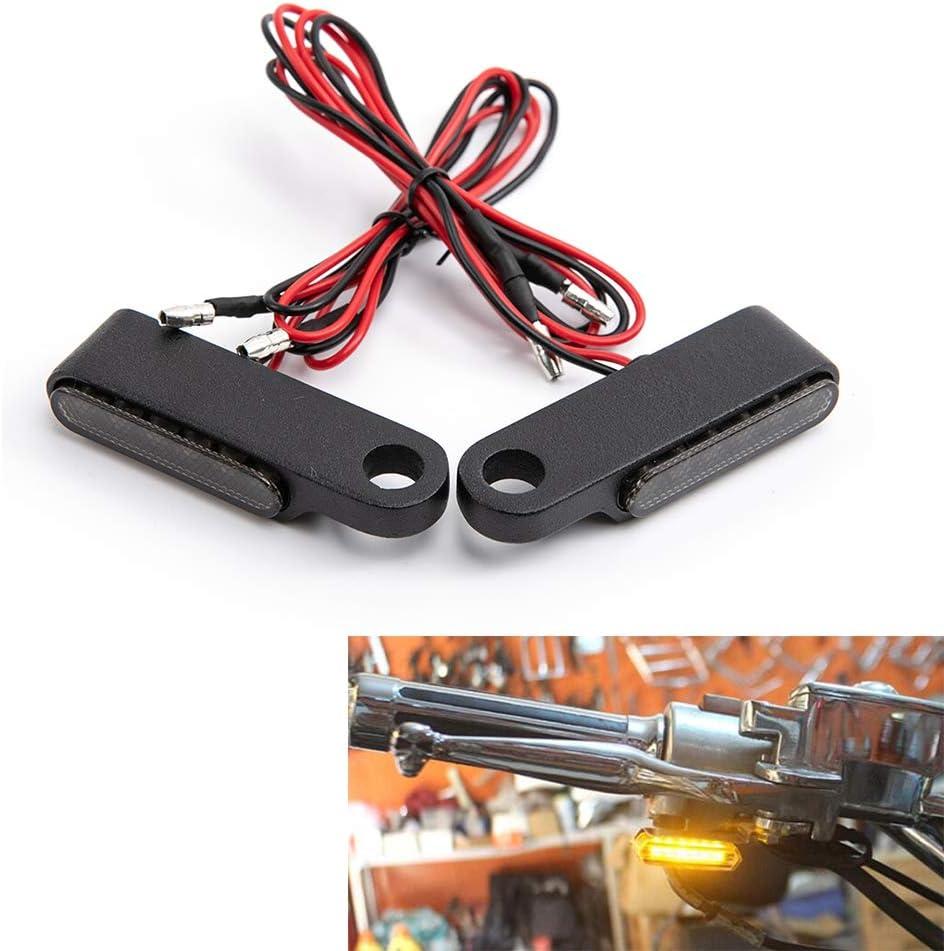Evomosa Motorcycle Mini LED Turn Signal Light 8mm Indicator Blinker Light Flasher Lamp,turn signal kit,motorcycle accessories (black)