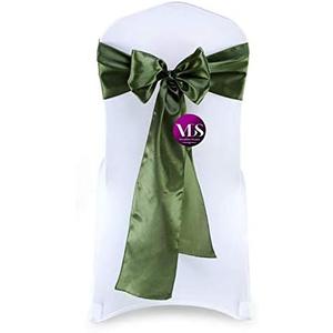VDS Satin Chair Sashes Chair Cover Back Tie Sateen Bows Ribbon for Wedding Birthday Graduation Engagement Ceremony Event Party Banquet Venue Hotel All Dining Chair Decoration (10PC)