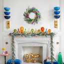 Bibelot 70 Inch Mardi Gras Purple and Green Glitter Garland, Mardi Gras Hanging Party Garland for Front Door Mantle Fireplace Carnival Party Indoor and Outdoor Decor