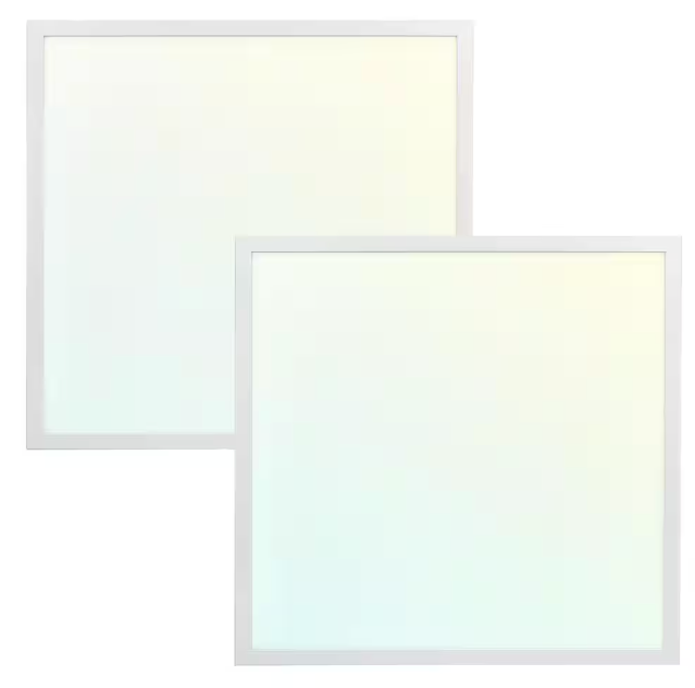 2x2 FT LED Light Flat Panel, 20-40W, 5 Color Temperature Selectable 3K/3.5K/4K/5K/6.5K, Dimmable Recessed Drop Ceiling Lights, 5000 Lumens, Lay in Fixture for Office, 120-277V, UL DLC(2 Pack)