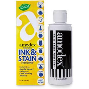 Amodex Ink & Stain Remover for Clothes, Leather and Skin - Removes Ink, Ballpoint, Sharpie, Grease and More, Works on Set-in Stains, Gentle but Powerful, 4oz/120ml Bottle (Pack of 2)