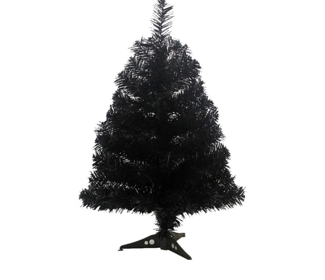 Jackcsale 2 Foot Artificial Christmas Tree Xmas Pine Tree with PVC Leg Stand Base Holiday Decoration Black