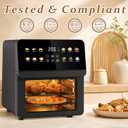 12QT Toaster Oven Combo, 8-in-1 Air Fryer Oven, Family Size, Black | Even heat, perfect crisp smart presets Dual racks, different dishes, same time Dishwasher washable Light sound operation