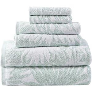 Tommy Bahama - Bathroom Towel Set, Soft & Absorbent 100% Yarn-Dyed Cotton Terry Towels, Coastal Bath Towel Set (Lago Palm Sage Green, 6 Piece)
