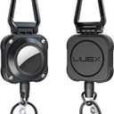 LIUGX 2-Pack Retractable Keychain for Airtag Holder, Badge Reel with 31.5 Wire Rope, 10,000+ Rebound, 8oz, Easy Installation, for Badge Holder, Keys, Luggage