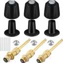 39619 Bathtub Matte Black Shower Knob 3 Piece Replacement Kit and Shower Stem for Price Pfister Verve, Shower Faucet Handle Rebuild Trim Kit, Includes 12H-2H, 12H-2C, 12H-18D Stems, and Flange Base