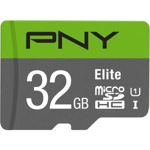 PNY 32GB Elite Class 10 U1 microSDHC Flash Memory Card - 100MB/s Read, Class 10, U1, Full HD, UHS-I, Micro SD (Pack of 1)