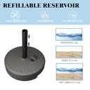 Patio Umbrella Stand, Outdoor Umbrella Base 22L Water Filled Stand, Market Patio Outdoor Heavy Duty Umbrella Holder (Black)