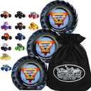 Matty's Toy Stop Monster Jam Mini Mystery Collectible Monster Trucks (1:87 Scale) Gift Set Party Bundle Storage Bag - 3 Pack (Assorted)